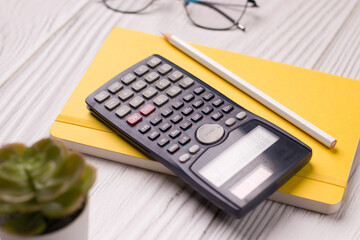 Scientific Calculator with a textured background stock image.