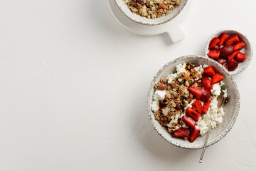 cottage cheese with strawberries and granola 