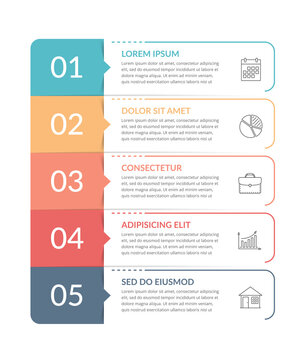 Infographic Template With 5 Steps, Workflow, Process Chart