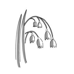 Japanese garden illustration. Hand drawn sketch. Japanese landscape. Vector illustration of Japanese flower icon. Graphic design elements. Isolated objects. 