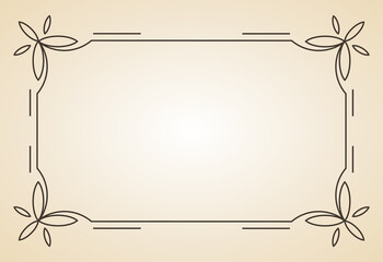 Decorative frame. Vintage calligraphic antique border. Ornate calligraph rectangle frame filigree floral ornaments for framed certificate template