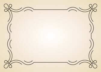 Decorative frame. Vintage calligraphic antique border. Ornate calligraph rectangle frame filigree floral ornaments for framed certificate template
