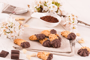 Butter cookies with chocolate.