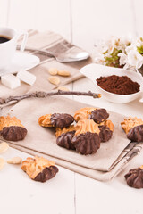 Butter cookies with chocolate.