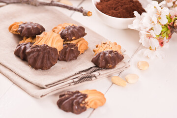 Butter cookies with chocolate.