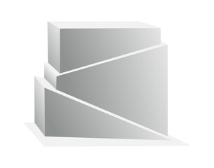 Podium realistic. Showroom pedestal, floor stage platform isolated mockup. 3D realistic square empty podium with steps. Concept of showcase for product, promotion sale or presentation