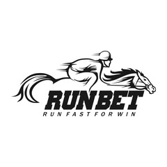 horse racing logo design brand vector