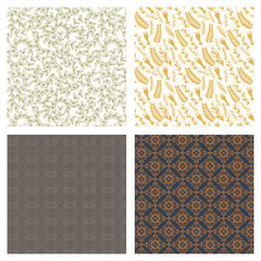 Collection of abstracts fashion design of seamless backgrounds. organic print patterns. Repeating graphic design. Modern stylish textures. Pastel fabric drapery