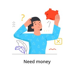 Need money concept with a woman