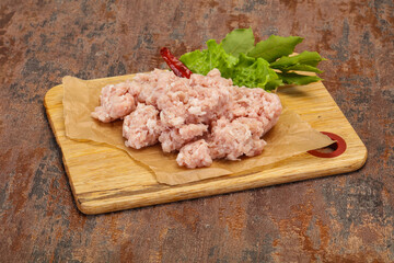 Homemade pork minced meat for cooking