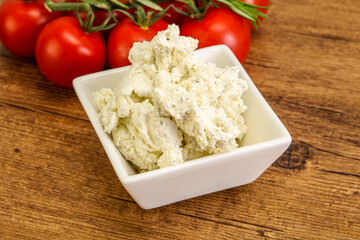 Soft cream cheese with herbs