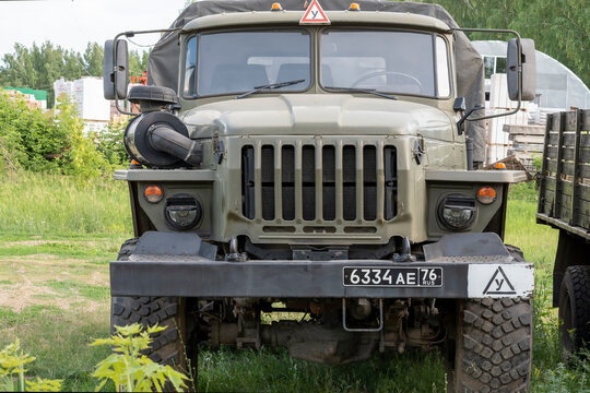 URAL training military vehicle all-terrain vehicle. Bashkortostan, Russia - 12 June, 2021.