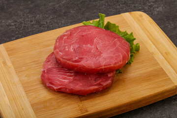 Raw tuna steak for grill