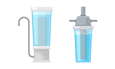 Water Filter or Water Purifier for Making Liquid Accessible for Drinking Vector Set