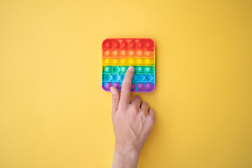 Pop it anti stress toy. Sensory relax game.