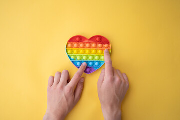 Pop it anti stress toy. Sensory relax game.