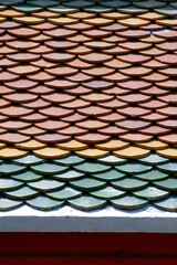 Roof tiles in macro style.