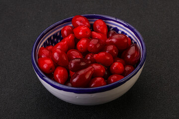 Sweet and ripe cornel berries