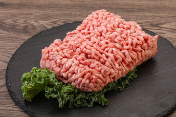 Raw pork minced meat for cooking