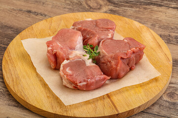 Raw pork tenderloin for cooking