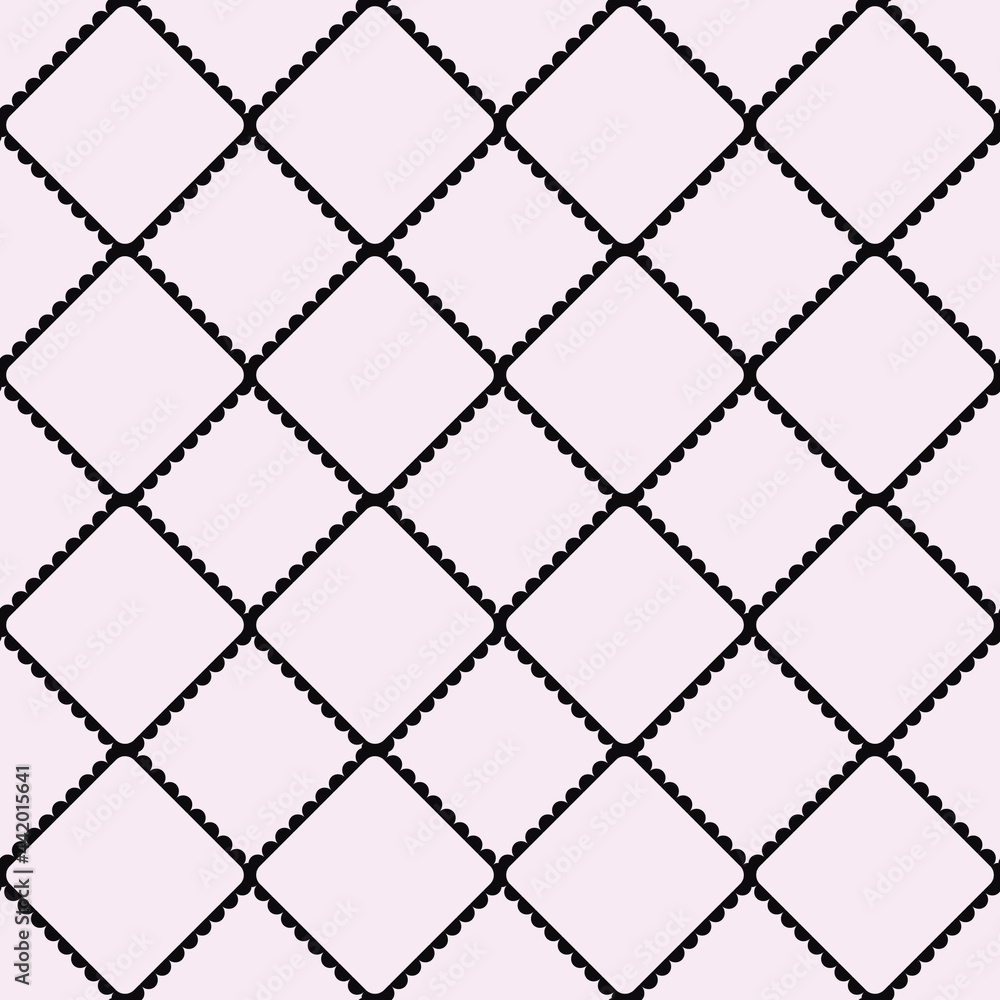 Poster Diagonal casual rhombus. Vector seamless pattern.