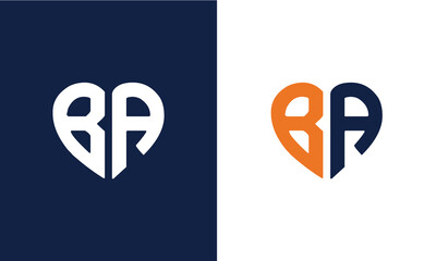 Monogram B and A letter mark logo design Luxury, simple, minimal and elegant BA logo design.
