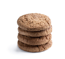 Oatmeal cookies isolated on white background