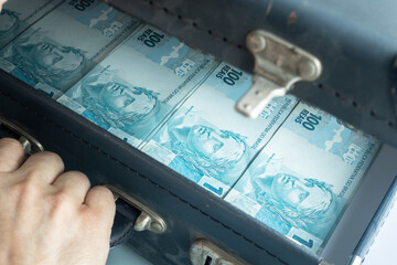 A suitcase full of Brazilian money,