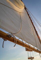 sail and rigging from historic schooner  

