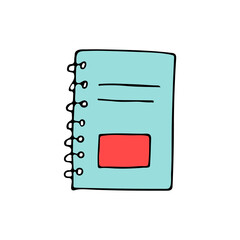 Colorful doodle notebook illustration in vector. Colorful notebook icon in vector. Colorful exercise book illustration in vector
