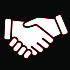 Handshake Friendship Partnership Minimalistic Flat Line Outline Stroke Icon Pictogram Symbol