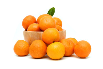 Ripe mandarin citrus isolated tangerine mandarine orange on white background. 