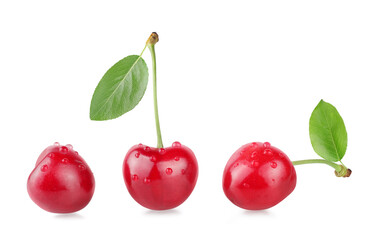 Cherries isolated on a white background