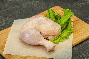 Raw chicken leg for cooking