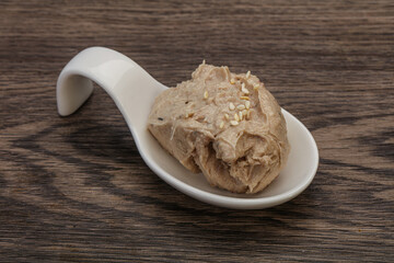 Herring butter spread in the bowl