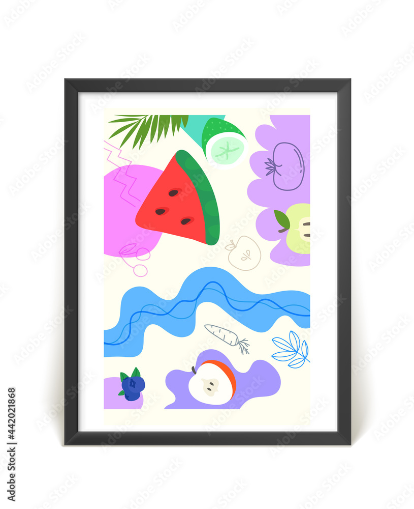 Poster frame with abstract compositionю vector illustration