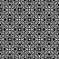 floral seamless pattern background.Geometric ornament for wallpapers and backgrounds. Black and white pattern. 