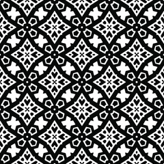 floral seamless pattern background.Geometric ornament for wallpapers and backgrounds. Black and white pattern. 