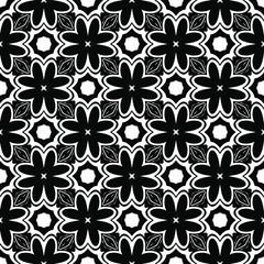 floral seamless pattern background.Geometric ornament for wallpapers and backgrounds. Black and white pattern. 