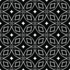 floral seamless pattern background.Geometric ornament for wallpapers and backgrounds. Black and white pattern. 