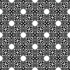 floral seamless pattern background.Geometric ornament for wallpapers and backgrounds. Black and white pattern. 

