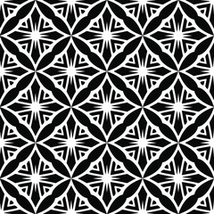 floral seamless pattern background.Geometric ornament for wallpapers and backgrounds. Black and white pattern. 
