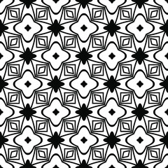 
Abstract Flower Tiles. Seamless Vector Pattern Design. Black and white pattern. 