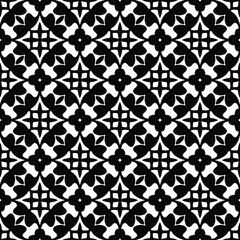
Abstract Flower Tiles. Seamless Vector Pattern Design. Black and white pattern. 