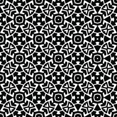 
Abstract Flower Tiles. Seamless Vector Pattern Design. Black and white pattern. 
