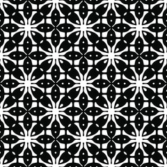 
Abstract Flower Tiles. Seamless Vector Pattern Design. Black and white pattern. 