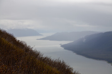 Gastineau Channel panorama in Juneau Alaska