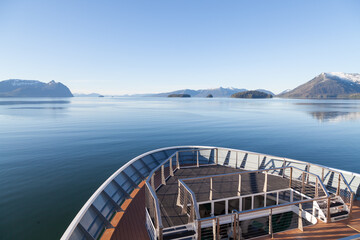 Ship's bow in Frederick Sound