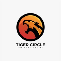 Tiger circle logo design vector