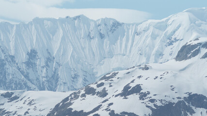 Fototapeta na wymiar Alpine ridges in Alaska's Fairweather Range